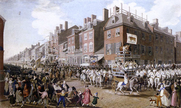  John Ludwig Krimmel View of the Parade of the Victuallers From Fourth and Chestnut Streets - Canvas Art Print