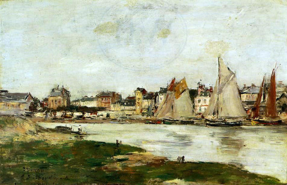  Eugene-Louis Boudin View of the Port of Trouville, High Tide - Canvas Art Print