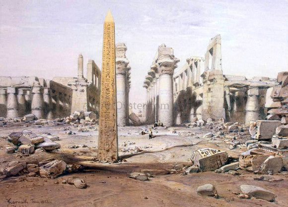  Eduard Hildebrandt View of the Ruins of the Temple of Karnak - Canvas Art Print