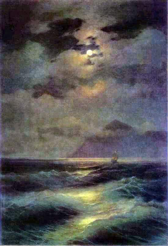  Ivan Constantinovich Aivazovsky View of the Sea by Moonlight - Canvas Art Print