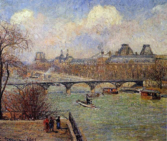  Camille Pissarro View of the Seine from the Raised Terrace of the Pont-Neuf - Canvas Art Print