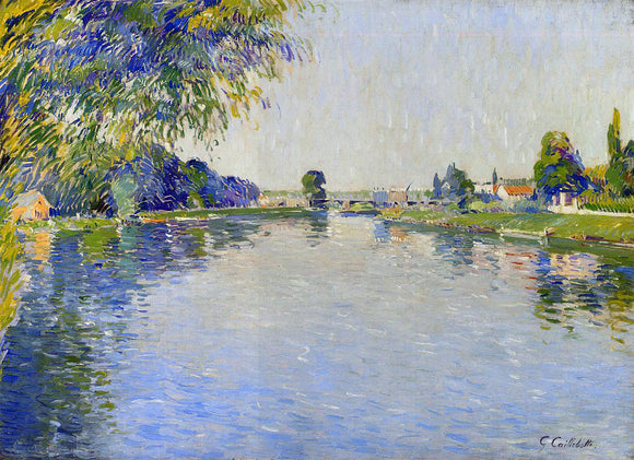  Gustave Caillebotte View of the Seine in the Direction of the Pont de Bezons - Canvas Art Print