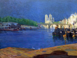  Henry Ossawa Tanner View of the Seine Looking toward Notre Dame - Canvas Art Print