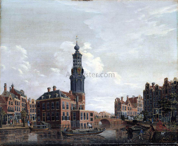  Isaak Ouwater View of the Singel with the Munttoren in Amsterdam - Canvas Art Print