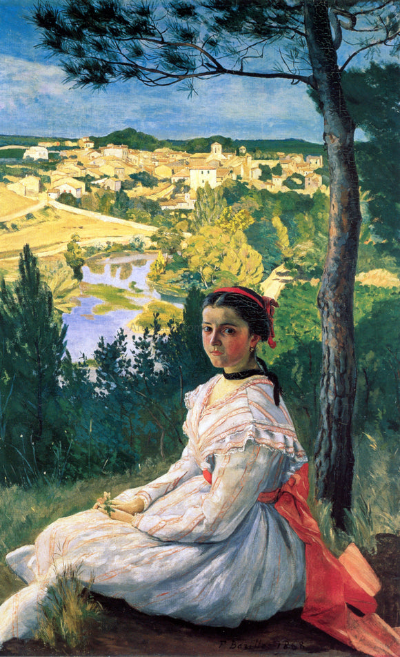  Jean Frederic Bazille View of the Village - Canvas Art Print
