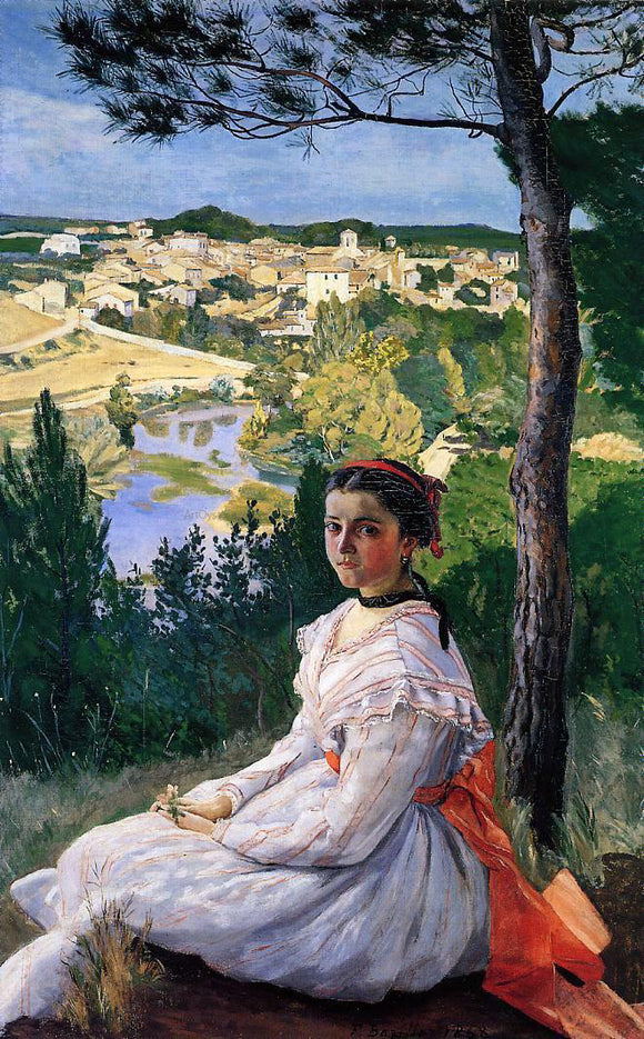  Jean Frederic Bazille View of the Village - Canvas Art Print