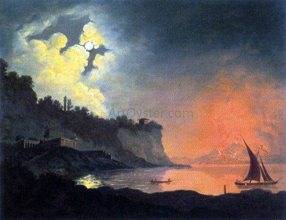  Joseph Wright View of Vesuvius from Posilippo - Canvas Art Print