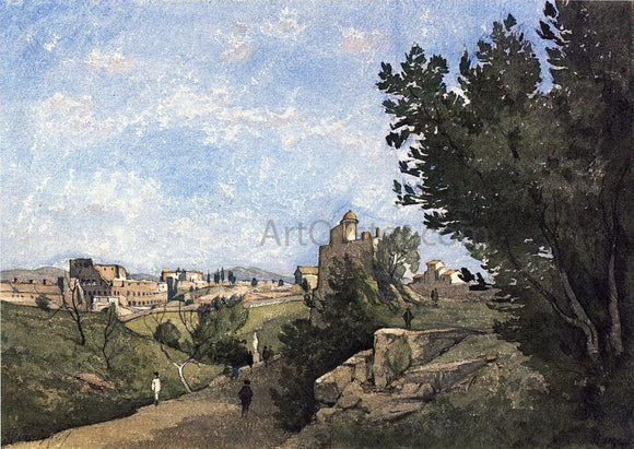  Henri Harpignies View of Villa d'Este - Canvas Art Print