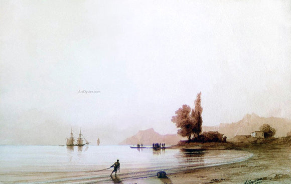  Ivan Constantinovich Aivazovsky View on rocky coast - Canvas Art Print