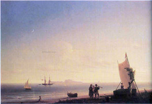  Ivan Constantinovich Aivazovsky View on the Capri - Canvas Art Print