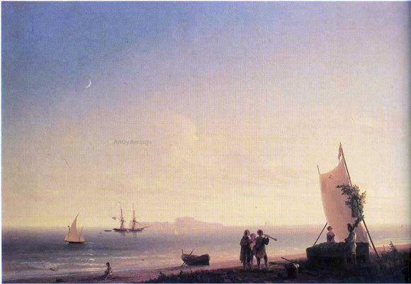  Ivan Constantinovich Aivazovsky View on the Capri - Canvas Art Print