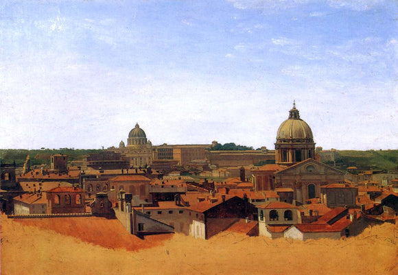  Adolf Von Heydeck View over the Rooftops of Rome - Canvas Art Print
