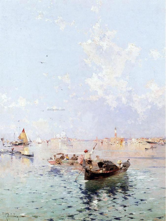 Franz Richard Unterberger View to Saint Mark's Square, Venice - Canvas Art Print