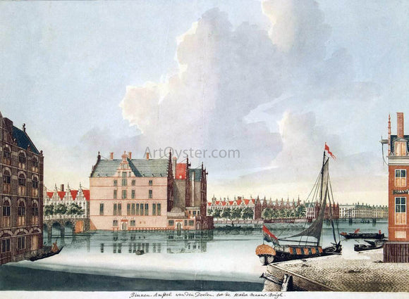  Johannes Teyler View toward the Amstel River - Canvas Art Print