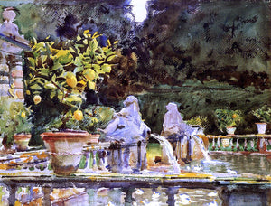  John Singer Sargent Villa de Marlia: A Fountain - Canvas Art Print