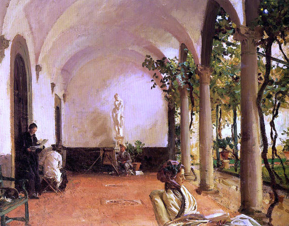  John Singer Sargent At Villa Torre Galli: The Loggia - Canvas Art Print