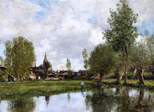  Eugene-Louis Boudin Village Around Dunkirk - Canvas Art Print