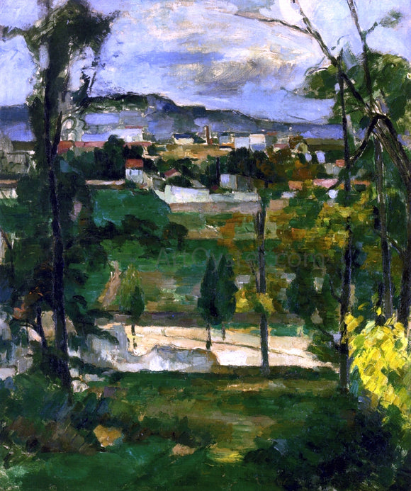  Paul Cezanne Village behind Trees, Ile de France - Canvas Art Print