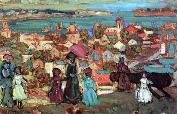  Maurice Prendergast Village by the Sea - Canvas Art Print