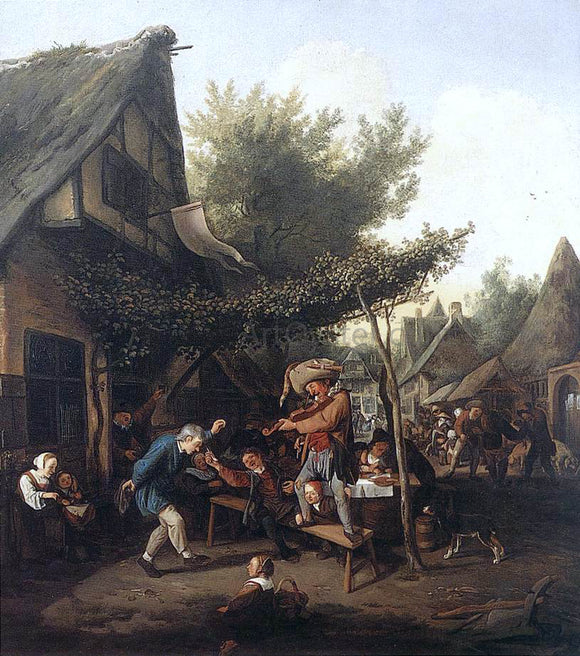  Cornelis Dusart Village Feast - Canvas Art Print