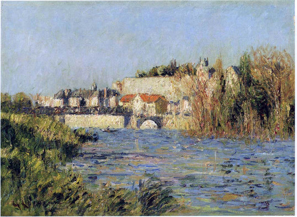  Gustave Loiseau A Village in Sun on the River - Canvas Art Print