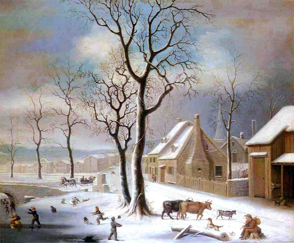  Robert Street Village in Winter - Canvas Art Print