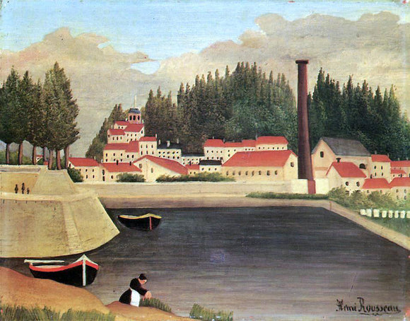  Henri Rousseau Village near a Factory - Canvas Art Print