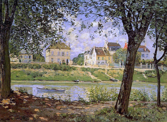  Alfred Sisley Village on the Banks of the Seine (also known as Villeneuve-la-Garenne) - Canvas Art Print