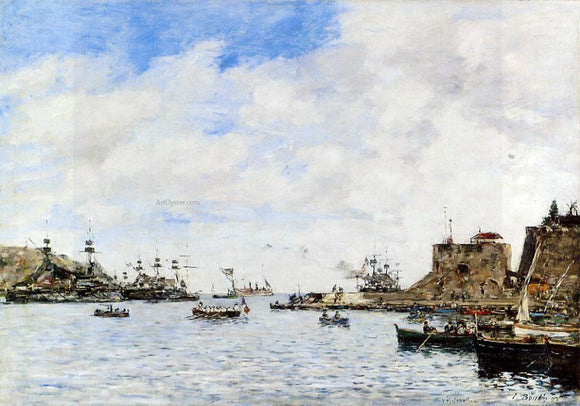  Eugene-Louis Boudin Villefranche, the Harbor - Canvas Art Print