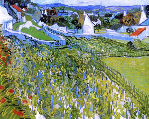  Vincent Van Gogh Vineyards with a View of Auvers - Canvas Art Print