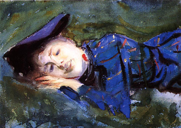  John Singer Sargent Violet Resting on the Grass - Canvas Art Print