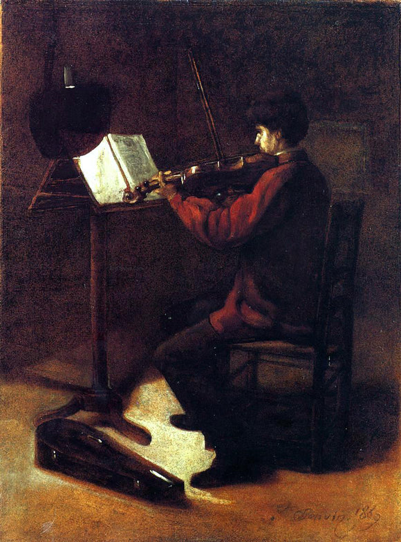  Francois Bonvin Violinist - Canvas Art Print