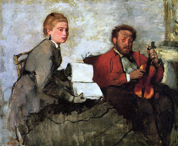  Edgar Degas A Violinist and Young Woman - Canvas Art Print