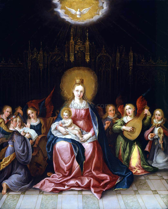  Cornelis De Baellieur Virgin and Child Enthroned - Canvas Art Print