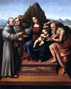  Marco D'Oggiono Virgin and Child Enthroned with Saints - Canvas Art Print