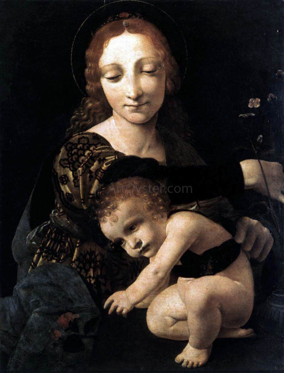 Giovanni Antonio Boltraffio Virgin and Child with a Flower Vase - Canvas Art Print