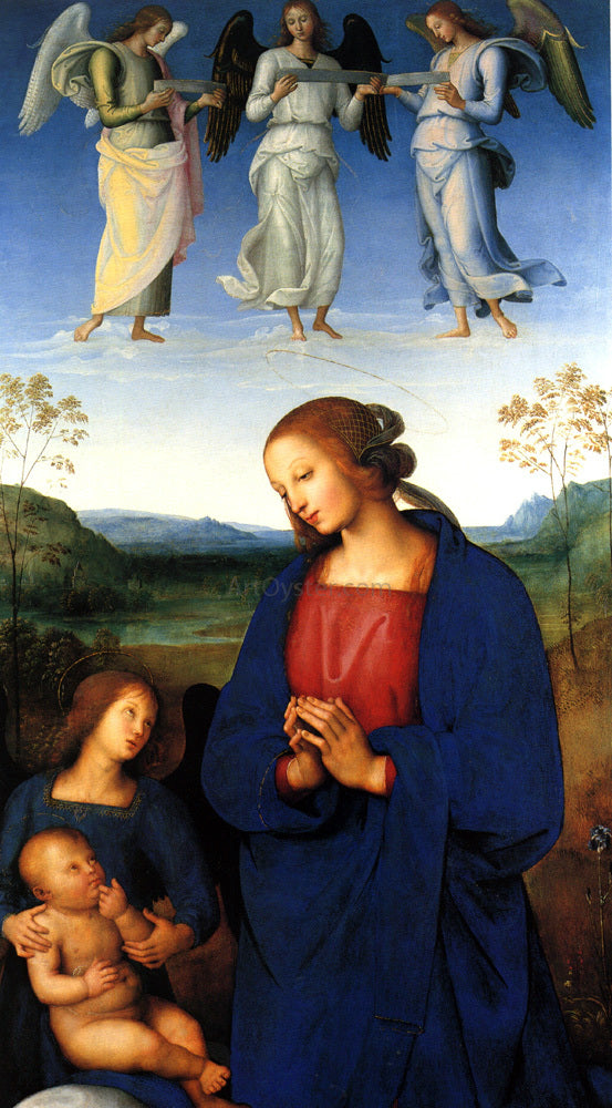  Pietro Perugino Virgin and Child with Angels - Canvas Art Print