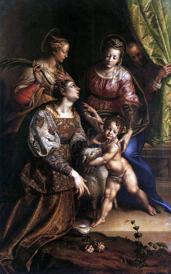  Antonio Campi Virgin and Child with Saints - Canvas Art Print