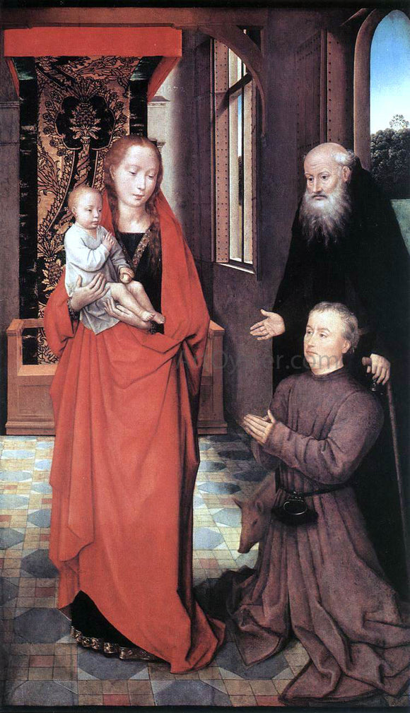  Hans Memling Virgin and Child with St Anthony the Abbot and a Donor - Canvas Art Print