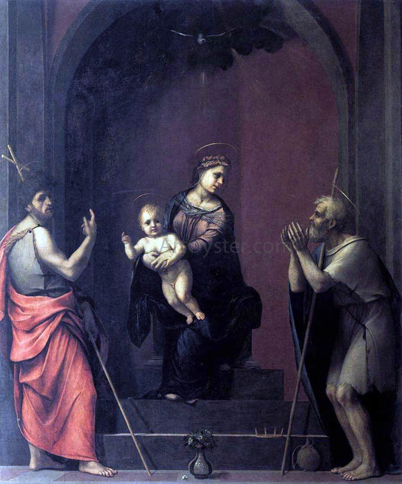  Franciabigio Virgin and Child with Sts John the Baptist and Job - Canvas Art Print