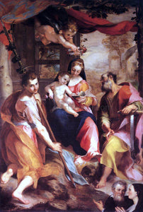  Federico Fiori Barocci Virgin and Child with Sts Simon and Jude (Madonna di San Simone) - Canvas Art Print