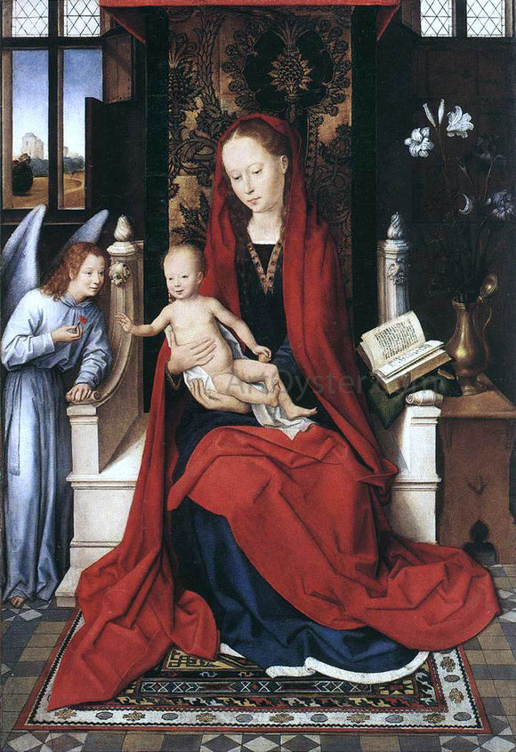  Hans Memling Virgin Enthroned with Child and Angel - Canvas Art Print