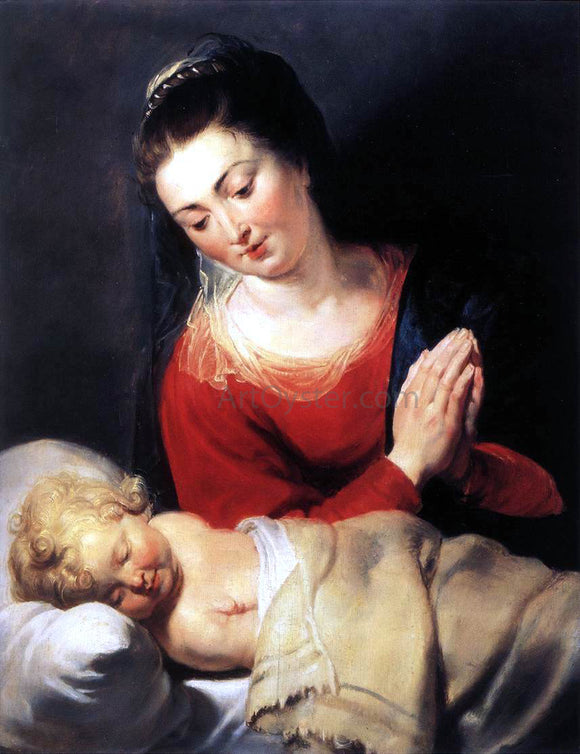  Peter Paul Rubens Virgin in Adoration Before the Christ Child - Canvas Art Print