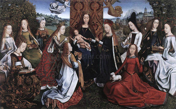  Master lucy Legend Virgin Surrounded by Female Saints - Canvas Art Print