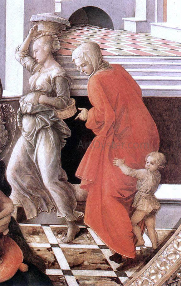  Fra Filippo Lippi Virgin with the Child and Scenes from the Life of St Anne (detail) - Canvas Art Print