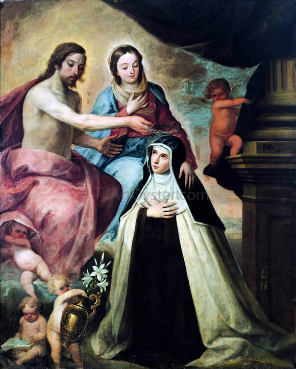  Pedro De Moya Vision of St Maria Magdalena di Pazzi - Canvas Art Print