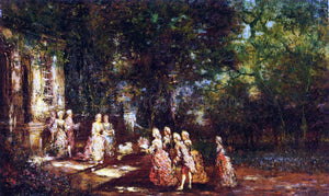  Adolphe-Joseph-Thomas Monticelli Visit to a Princess - Canvas Art Print