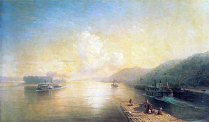  Ivan Constantinovich Aivazovsky Volga near Zhigulevskie hill - Canvas Art Print