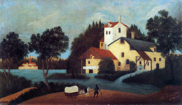  Henri Rousseau Wagon in Front of the Mill - Canvas Art Print