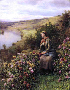  Daniel Ridgway Knight Waiting - Canvas Art Print